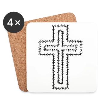 Christian Cross - Coasters (set of 4) - white - Front