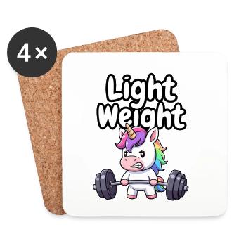 Licorne légère - Dessous de verre (lot de 4) - blanc - Devant