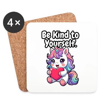 Be Kind to Yourself Unicorn - Coasters (set of 4) - white - Front