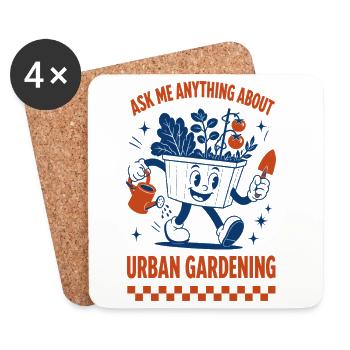 Ask Me Anything About Urban Gardening - Coasters (set of 4) - white - Front