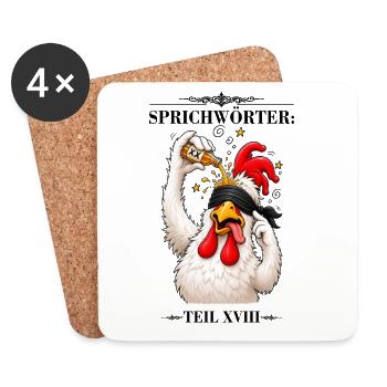 Sprichwort Sich einen hinter die Binde giessen - Untersetzer (4er-Set) - Weiß - Vorne