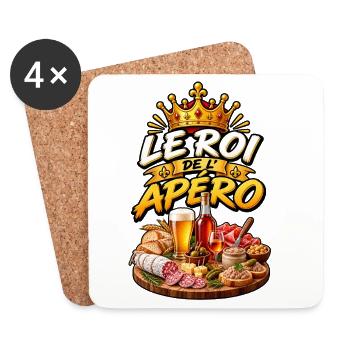 Le Roi de l'Apéro - Dessous de verre (lot de 4) - blanc - Devant