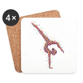 Gymnast Gymnastics Handstand Floor Walk - Coasters (set of 4) - white - Front