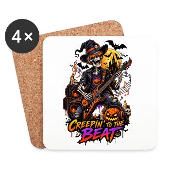 Creepin' to the Beat – Halloween Rock - Coasters (set of 4) - white - Front