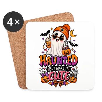 Haunted But Make It Cute Halloween - Coasters (set of 4) - white - Front