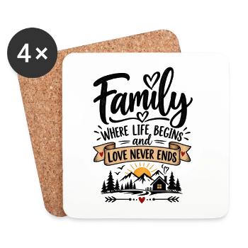 Family Where Life Begins - Dessous de verre (lot de 4) - blanc - Devant