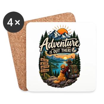 Adventure Is Out There – Hiking & Camping - Coasters (set of 4) - white - Front