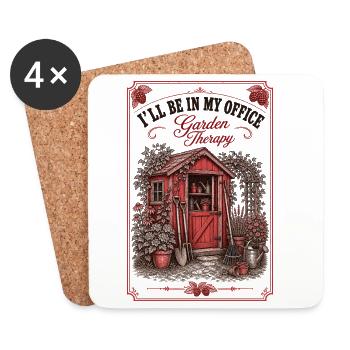 I'll Be In My Office Garden Therapy Plants - Coasters (set of 4) - white - Front