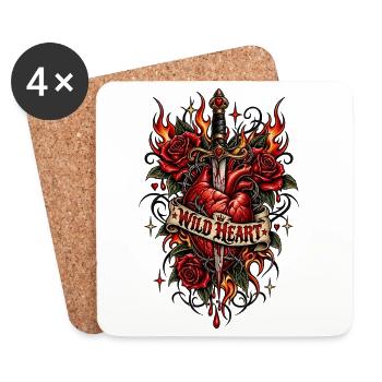 Wild Heart – Tattoo Edition - Coasters (set of 4) - white - Front