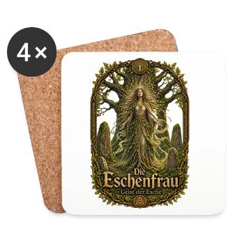 Eschenfrau – Geist der Esche - Untersetzer (4er-Set) - Weiß - Vorne