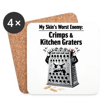 My Skin's Worst Enemy: Crimps & Kitchen Graters - Coasters (set of 4) - white - Front