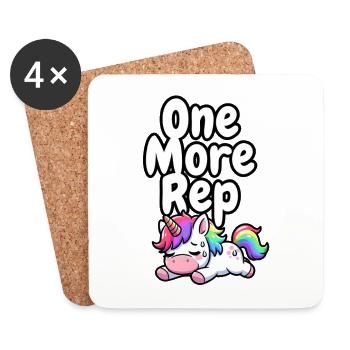 One More Rep Unicorn Gym - Coasters (set of 4) - white - Front