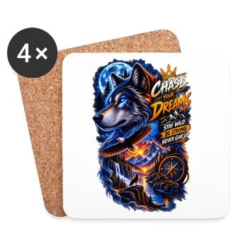 Chase Your Dreams Wolf Wilderness - Coasters (set of 4) - white - Front