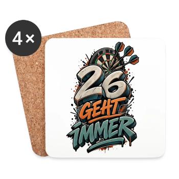 26 Geht Immer Dartboard - Untersetzer (4er-Set) - Weiß - Vorne