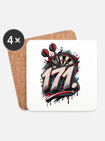 177 Dart Graffiti Burst - Untersetzer (4er-Set) - Weiß