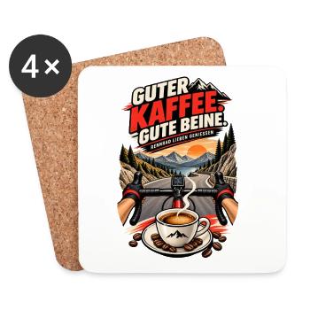 Rennrad – Guter Kaffee, gute Beine - Untersetzer (4er-Set) - Weiß - Vorne