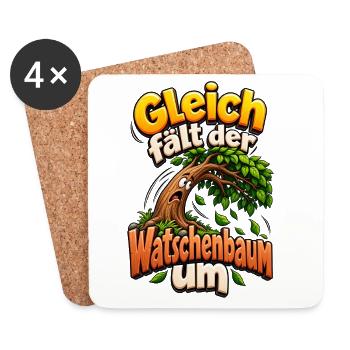 Gleich fällt der Watschenbaum - Untersetzer (4er-Set) - Weiß - Vorne