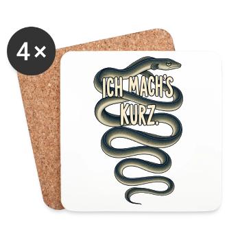 Ich mach’s kurz – endlos langer Aal - Untersetzer (4er-Set) - Weiß - Vorne