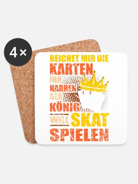 Skat Spieler Skat Club Skate Turnier Kartenspiel - Untersetzer (4er-Set) - Weiß