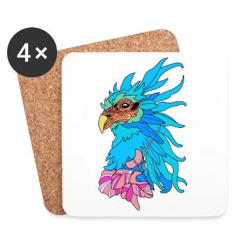 Seltsamer Vogel Phönix - Untersetzer (4er-Set) - Weiß - Vorne