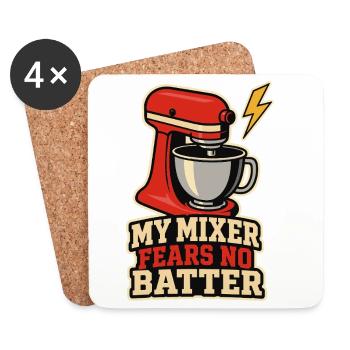 Backen – My Mixer Fears No Batter - Untersetzer (4er-Set) - Weiß - Vorne