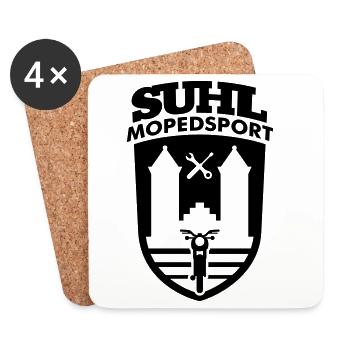 Suhl Mopedsport S50 S51 v.2 (Farbe änderbar) - Untersetzer (4er-Set) - Weiß - Vorne