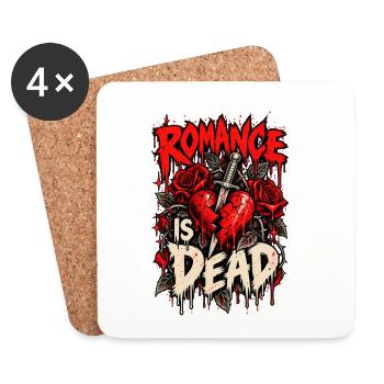 Romance is Dead: Gotische Rosen - Untersetzer (4er-Set) - Weiß - Vorne