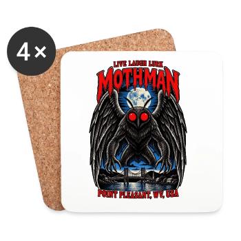 Mothman bei Nacht - Untersetzer (4er-Set) - Weiß - Vorne