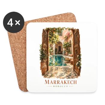 Marrakesch Marokko Vintage-Charme - Untersetzer (4er-Set) - Weiß - Vorne