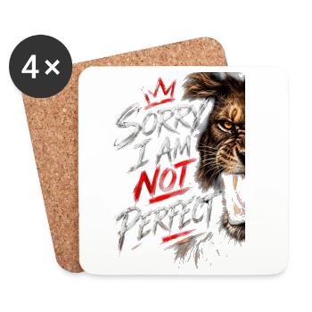 Nicht perfekte Tigerbürsten-Grafik - Untersetzer (4er-Set) - Weiß - Vorne