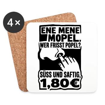 Popel Ene Mene Mopel - Untersetzer (4er-Set) - Weiß - Vorne
