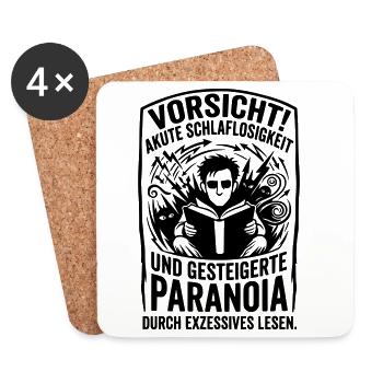 Thriller Leser Schlaflos Paranoia - Untersetzer (4er-Set) - Weiß - Vorne