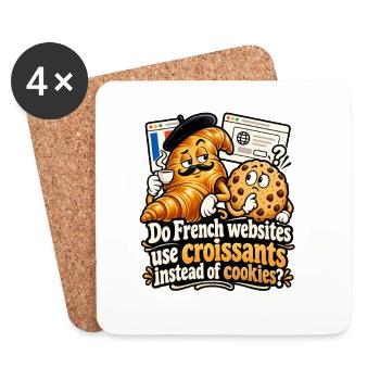 Croissants statt Cookies im Webdesign - Untersetzer (4er-Set) - Weiß - Vorne
