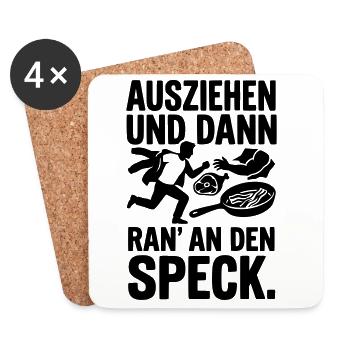ausziehen ran an den speck - Untersetzer (4er-Set) - Weiß - Vorne