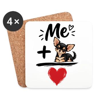 Chihuahua-Hundeliebhaber Haustier-Mama Papa Hundekunst - Untersetzer (4er-Set) - Weiß - Vorne