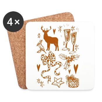 WEIHNACHTSSAMMLUNG - Untersetzer (4er-Set) - Weiß - Vorne