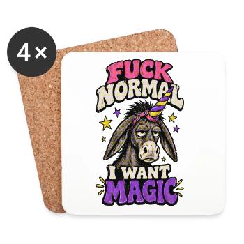 Scheiß auf Normal – ich will Magie - Untersetzer (4er-Set) - Weiß - Vorne