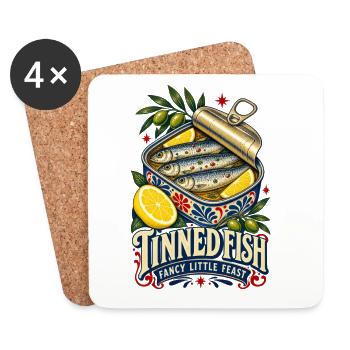 Dosenfisch-Stil Retro-Dosensardinen - Untersetzer (4er-Set) - Weiß - Vorne