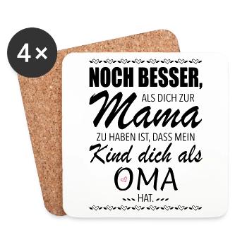 Muttertagsgeschenk Beste Mama Muttertag - Untersetzer (4er-Set) - Weiß - Vorne