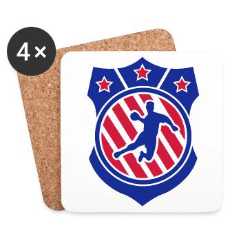 Insigne de Handball - Dessous de verre (lot de 4) - blanc - Devant