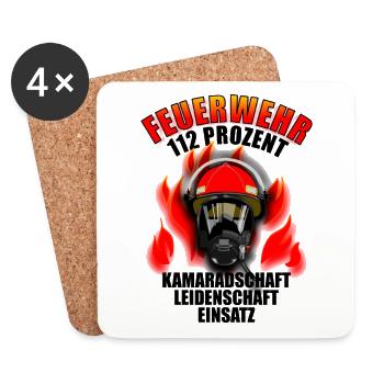 pompiers - Dessous de verre (lot de 4) - blanc - Devant