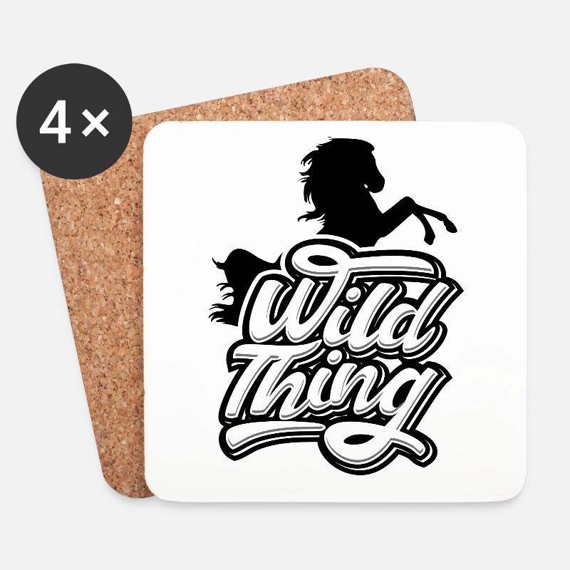 Pferde- Wild Thing - Untersetzer (4er-Set) - Weiß