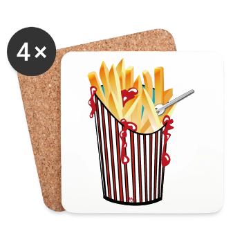 French fries - Coasters (set of 4) - white - Front