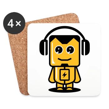 Funny Robot 03 - Coasters (set of 4) - white - Front