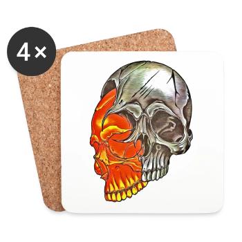 Skull - Coasters (set of 4) - white - Front