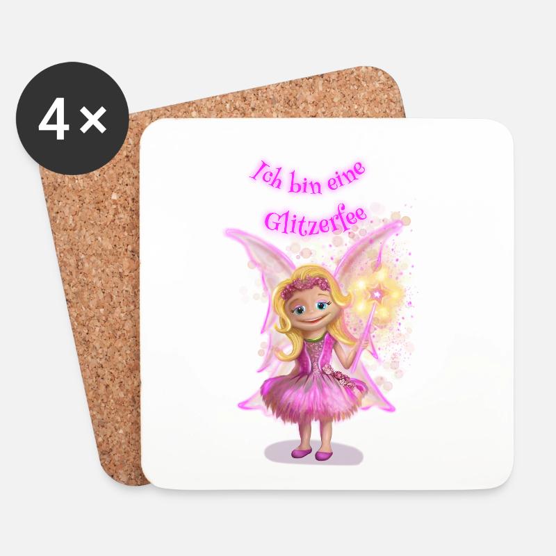 ICH BIN EINE GLITZERFEE - Untersetzer (4er-Set) - Weiß