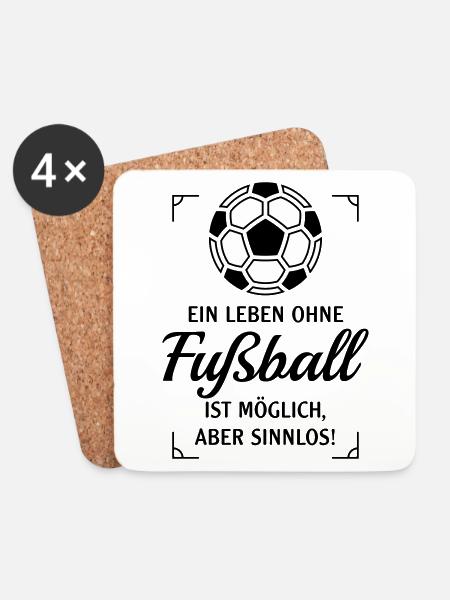 Ein Leben Ohne Fußball Ist Möglich, Aber Sinnlos P - Untersetzer (4er-Set) - Weiß