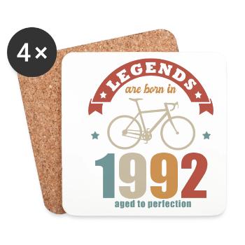 vélo cycliste anniversaire né en 1992 40 ans - Dessous de verre (lot de 4) - blanc - Devant