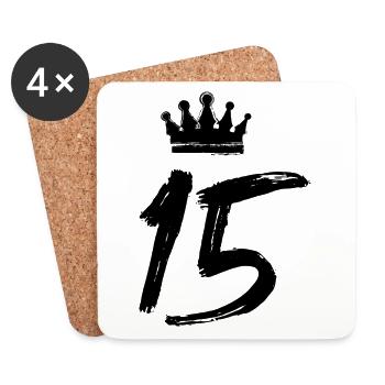 15 Couronne numérique - Dessous de verre (lot de 4) - blanc - Devant