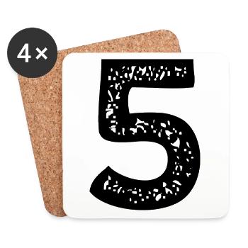 Maillot numéro 5 - Dessous de verre (lot de 4) - blanc - Devant